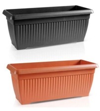 Balcony box Trough Plant Pot Plastic Bel Garden Patio Planter Terra 60 70 80cm 