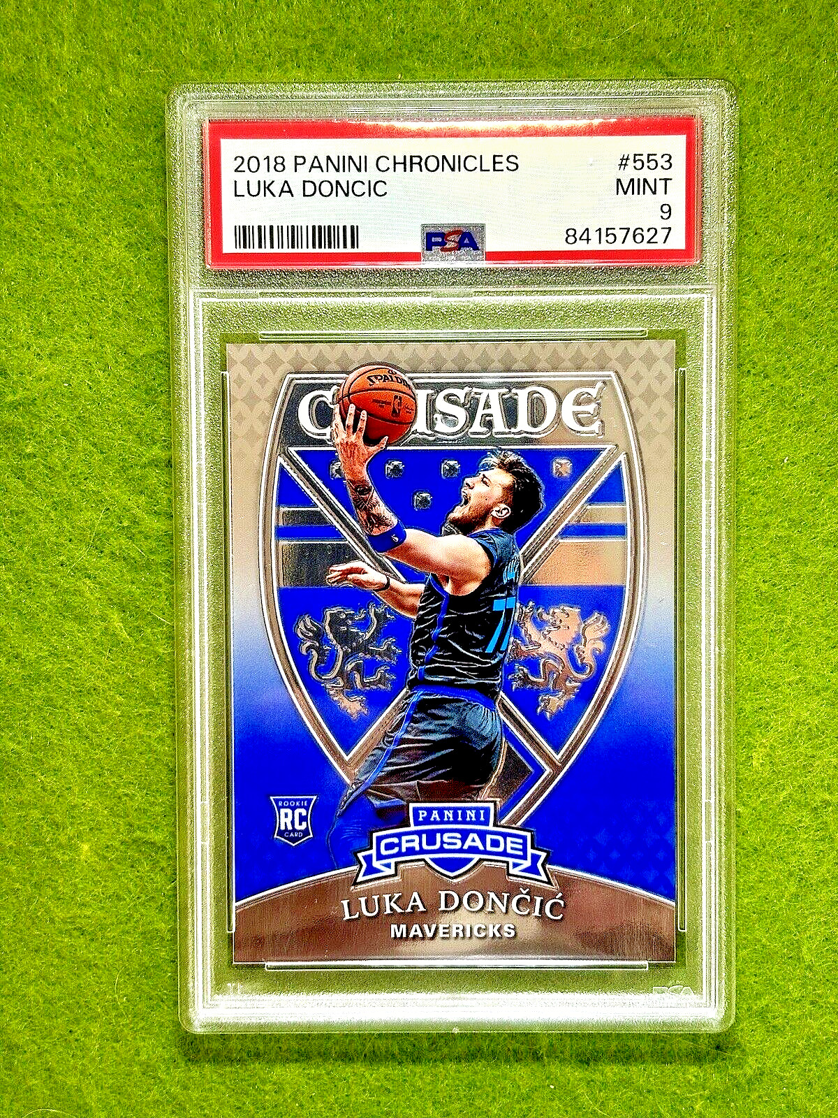 Luka Doncic ROOKIE CARD PSA 9 SILVER CHROME RC MAVERICKS 2018 Chronicles CRUSADE