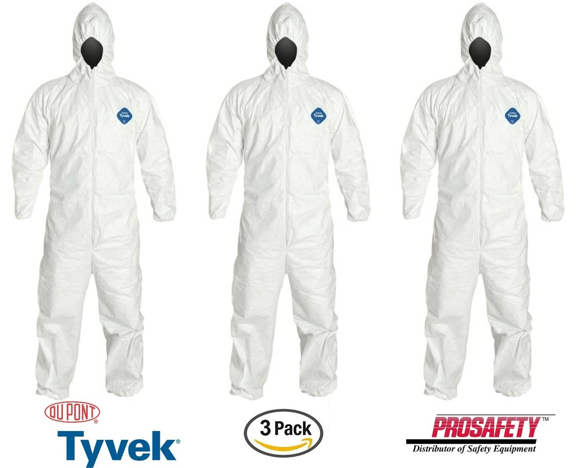 3- Dupont Tyvek TY127S Disposable Coveralls Cleaning Spray