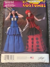 Simplicity Pattern 1095 Misses Dr Who TARDIS Costumes Lori Ann New Uncut 14-22