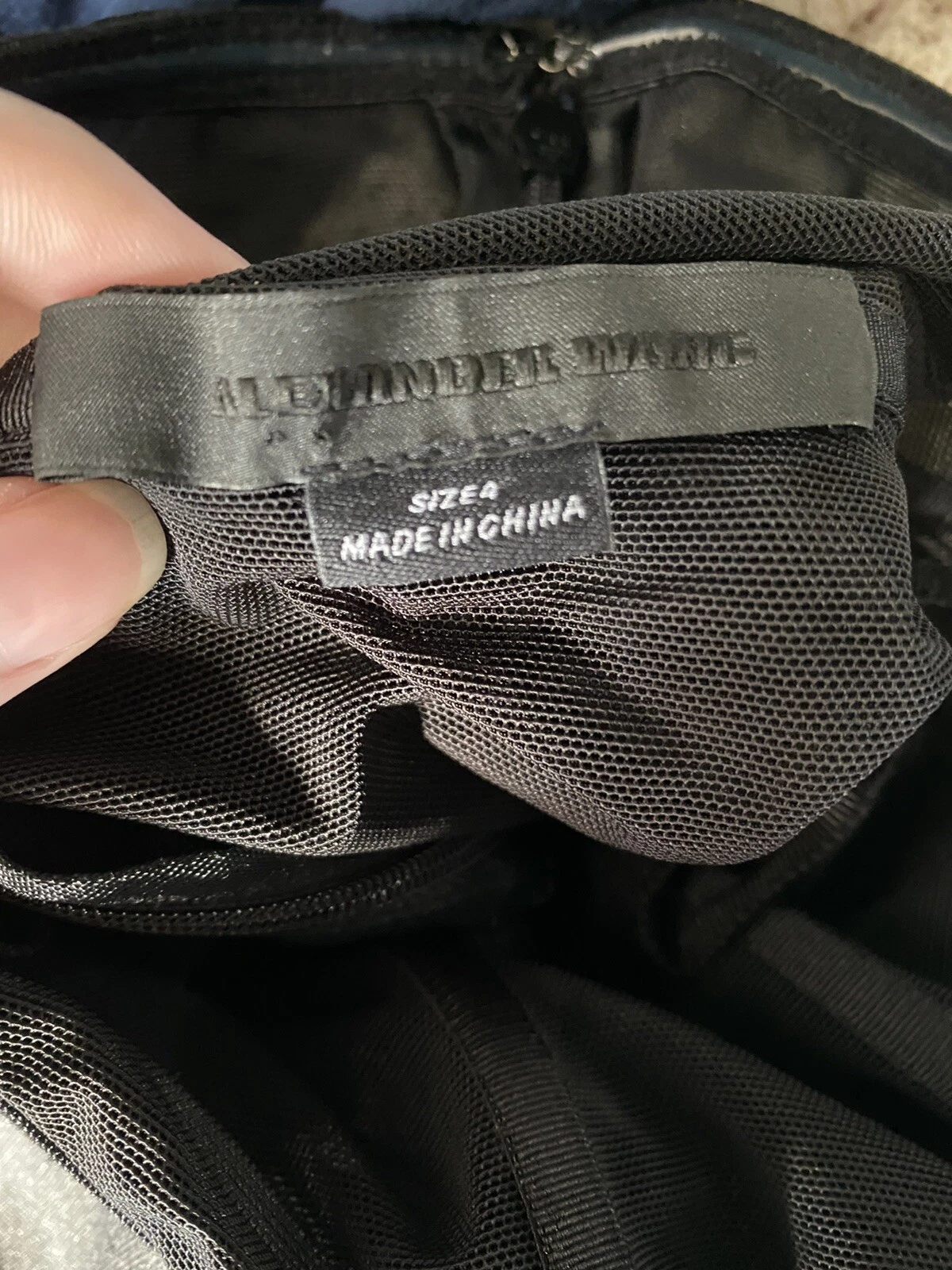 Alexander Wang abito nero donna 4 ruches formale sera senza maniche cocktail