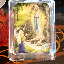 Lady of Lourdes Glass Bottle Filled w/ Holy Water from Lady of Lourdes Basilica
