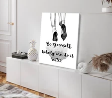 Be Yourself Fashion Quote Design Stretched Canvas 40x50cm Print