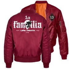 Hombre Hombre Bomber Jacket La Familia Life Death fightwear streetwear Calavera