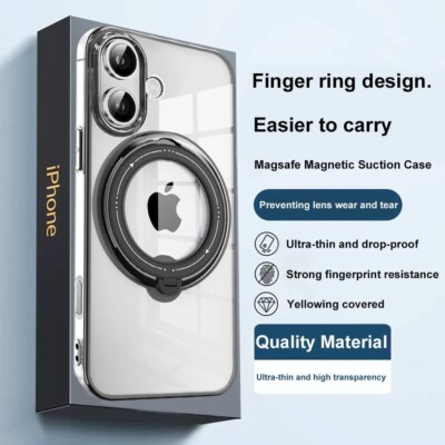 iPhone 16 Pro Max/15 Pro Max/14 Pro Max Hülle Magnet Ring Ständer Gel Case