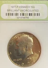 1977 Kennedy Half Dollar BU - Gold Toning - Slabbed - 8/10 - Combined Shipping