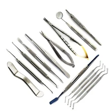 Micro Periodontal Periosteal Oral Surgery Kit Elevators Lucas Curettes Forceps