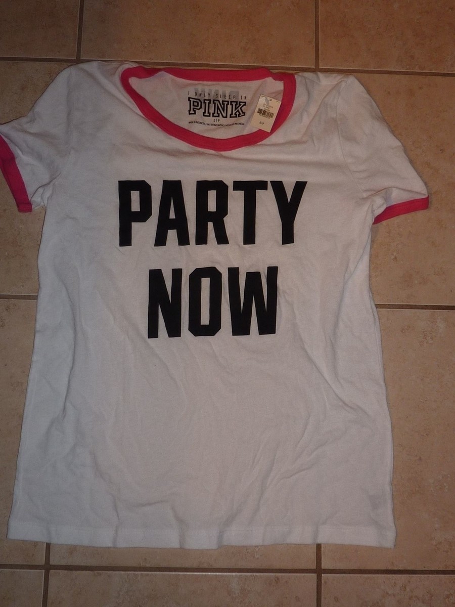 T-shirt Victoria's Secret PINK - Modèle Pink Pancakes & Chill, Col Crew NWT