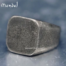 MENDEL Retro Cool Stainless Steel Mens Biker Square Band Ring Size 7 8 9 10-15