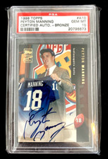 1998 Topps Certified Auto Peyton Manning Bronze Autograph #A10 RC PSA 10