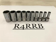 Snap-on Tools USA NEW 1/4" Drive SAE Semi Deep 6 Point Chrome Socket Set 110TMSY