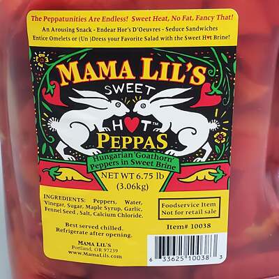 ひなmama MAMA LIL'S Hungarian Goathorn Peppers in Sweet Brine 6.75 lbs (BB