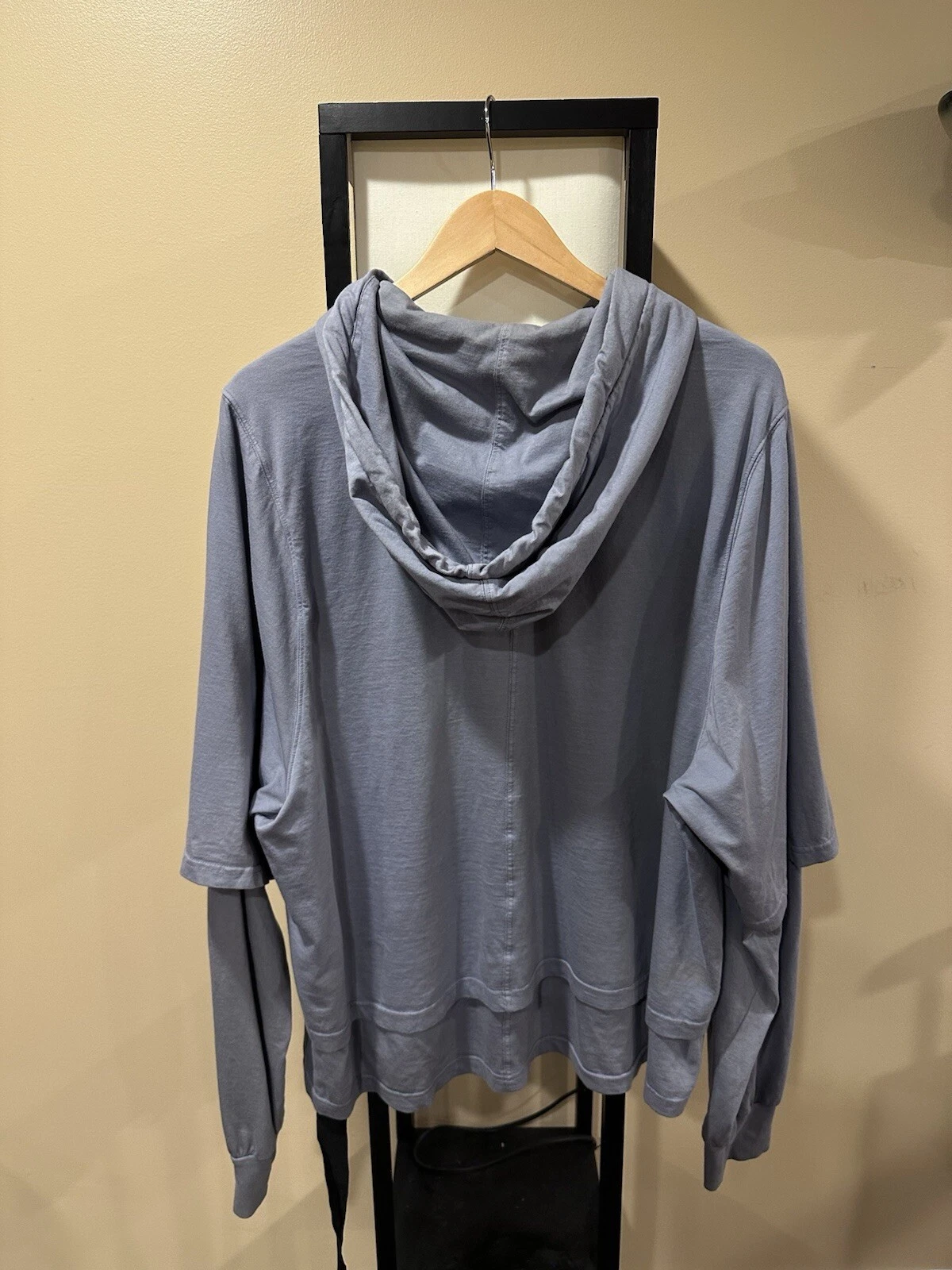 Felpa con cappuccio Rick Owens DRKSHDW Stone Blu Viola a strati Hustler