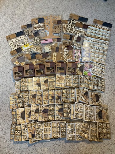 Riesiger Job gemischte Holzkarten Verzierungen zum Basteln Scrapbooking Kartenbasteln