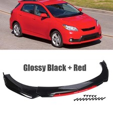 Front Bumper Lip Spoiler Splitter Kit 5pcs Gloss Black Red Abs For Toyota Matrix
