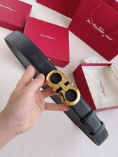 NEW Salvatore Ferragamo Leather Belt Gancini Buckle In Box