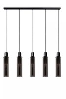 HäNgelampe Glas Rauchgrau Schwarz 112 Cm 5-Flammig Blendarm Pendelleuchte KüChe