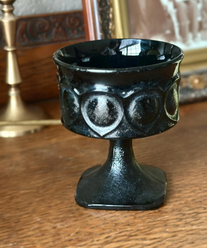 Vintage Noritake Spotlight Ebony Black Sherbet Glass Champagne Coupe Japan