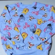 Disney Winnie the Pooh Light Blue Sweatshirt S 4-6 Child Size