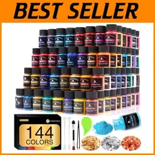 Natural Mica Pigment Powder in 144 Colors - Perfect for Nail Polish & Soap