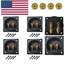 4Pcs 2-Way Speaker Box Terminal Cup with Banana Plugs Binding Post Subwoofer ...