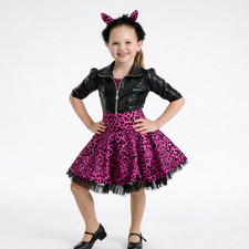 Girl's Custom Purple Cheetah Dance Costume Jazz, Tap, Musical Theater size 5-7