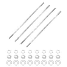 4Set M4x160mm Double Ended Stud Screws,304 Stainless Steel Rod with Nut Washer