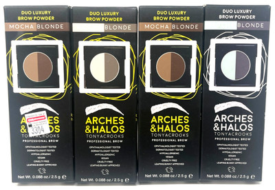(4) Arches & Halos Duo Luxury Brow Powder New In Packaging MOCHA BLONDE
