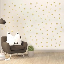 112-Piece Gold Star Wall Stickers Mix Sizes 1.2", 1.6", 2" Self-Adhesi