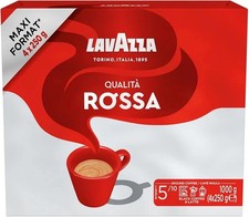 🔥Lavazza Qualità Rossa, Ground Coffee, 1 kg, Ideal for Moka (4 x 250g)