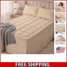 Soft Quilted Queen Mattress Pad - Breathable Cooling Cover for Ultimate Comfort
