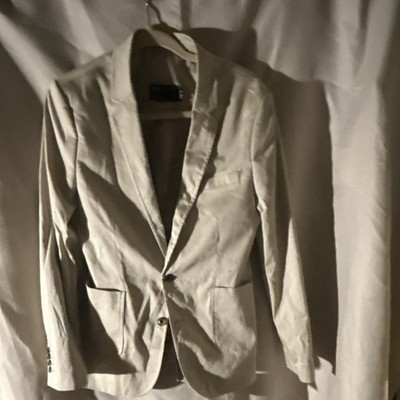 ZARA BASIC Beige Blazer Suit Jacket for Women, Notch Lapel, Lined, Size M