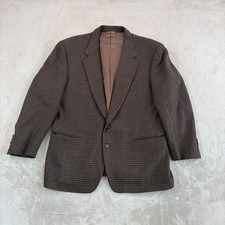 Canali Milano Sport Coat Blazer Men 42 Brown Black Glen Check Wool Cashmere