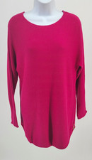 New Michael Kors Womens Pink Knit Pullover Sweater Zip Accent Size M medium