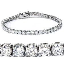 G/VS 7Ct TW Round Diamond Women's Tennis Bracelet 14K White Gold 7" Lab Grown