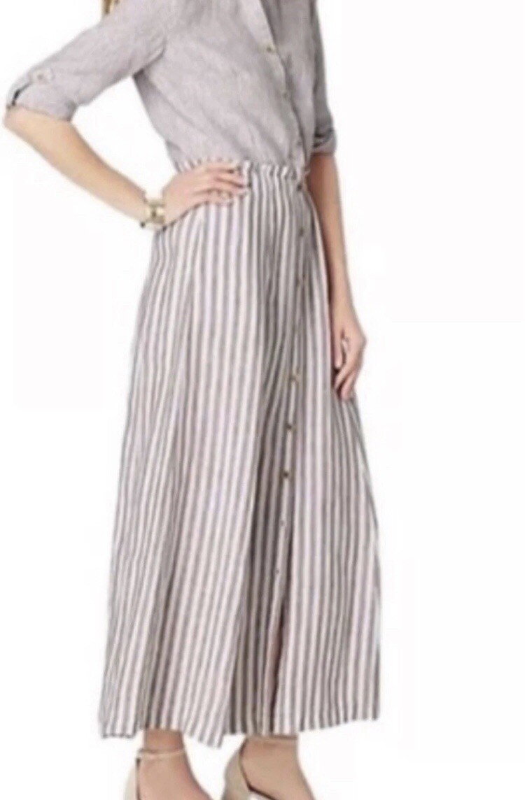 j jill linen maxi dresses Women's Easy Linen Maxi Dress (Blue Sparrow/White) (Size: M)