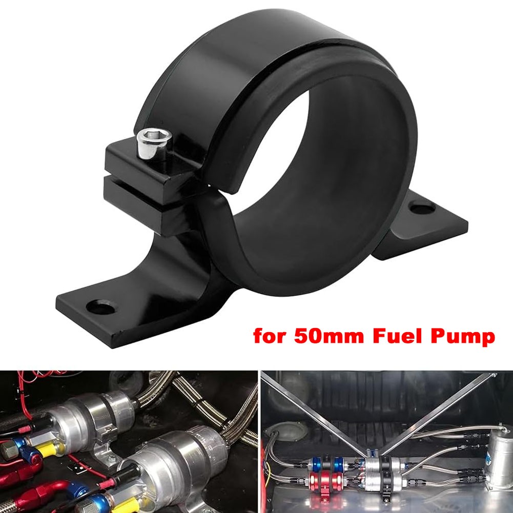 50mm Single Clamp Cradle Fuel Pump Bracket Fuel Filter Mounting Black US STOCK