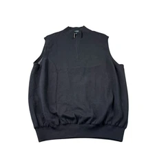 Fairway & Greene Black Baruffa Merino Lined Men’s Golf Zip Vest Size XL