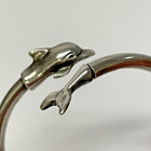 Vintage Bypass Sterling Silver Dolphin Figural Bangle Cuff Bracelet 15.2g — photo 5