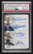 2013-14 Playoff Contenders Fours Brett Hull Chris Pronger PSA 8 Auto HOF 19wc