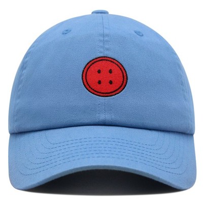 JPAK Button Premium Dad Hat Cotton 6-Panel Curved Brim Adjustable Casual
