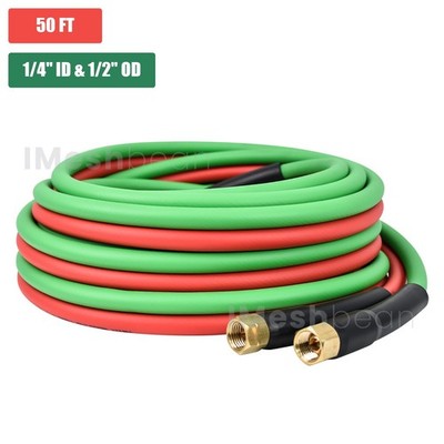 50 FT Oxygen Acetylene Hose 1/4 Inch Twin Welding Hose Cutting Torch Hoses US