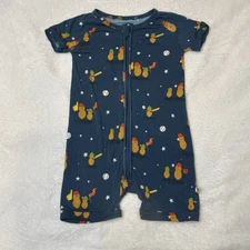 Kiki And Lulu 2T Bamboo Zippy Shortie Peanuts Baseball Soft Sleepies