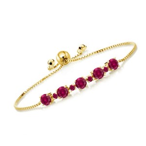 Authentic 18K Yellow Gold Plated Silver Gemstone Birthstone Tennis Bracelet for Women |