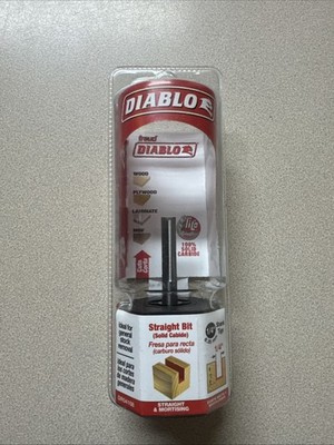 Diablo 1/4'' Carbide Double Flute Straight Router Bit DR04108- NEW A7