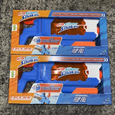 (SET OF 2) Nerf Super Soaker Flip Fill Water Blaster, 4 Spray Styles, Fast Fill