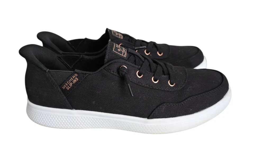 Skechers Bobs Slip Ins Shoes Womens Size 8 Memory Foam Sneakers Black 114815 - Image 4 of 4