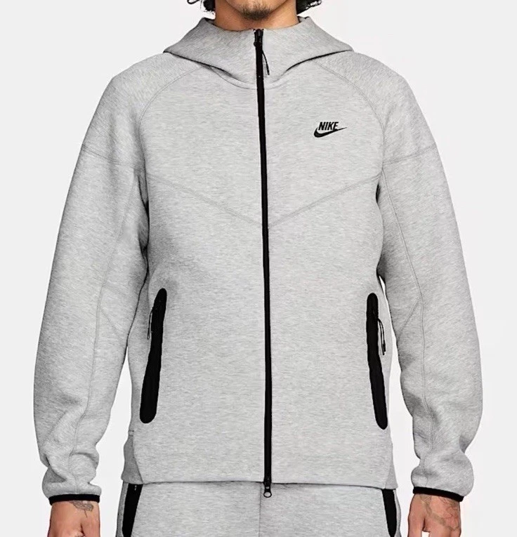 Nike Tech Fleece Windrunner Full-Zip Hoodie Sz XXL FB7921-063 Grey