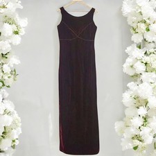 Watters And Watters Women's 12 Sleeveless Burgundy Colored Velvet Sheath Dress