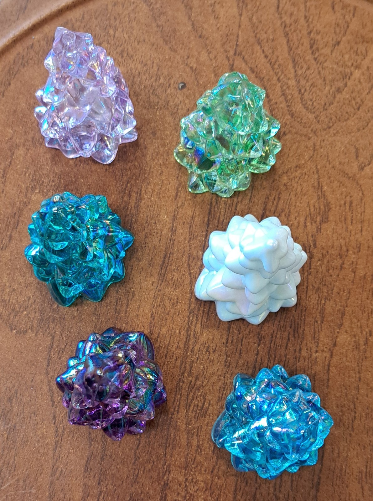 Mosser Glass Mini Christmas Trees 2.75" Sugar Plum Buffett Blue Milk Teal Set 6